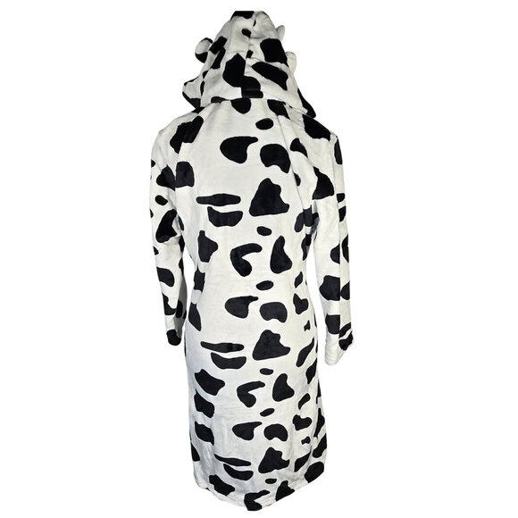 NWT | Cow Print Hooded Plush Fleece Robe Costume Belted | Kids 12-13 - Picture 3 of 7